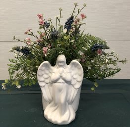 #3 - Ceramic Angel Faux Floral Arrangement