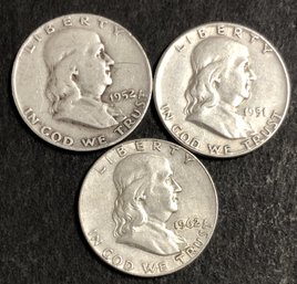 #1 - 3pc Franklin Half Dollars