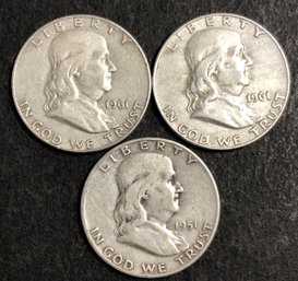 #3 - 3pc Franklin Half Dollars