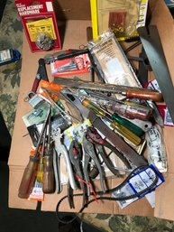 Lot #3 - Box Miscellaneous Tools - Pliers - Screwdrivers