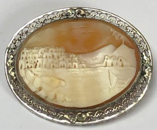 #6 - White Metal Cameo Brooch/ Pin