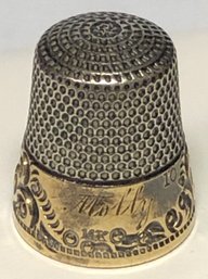 14k Gold & Sterling Thimble