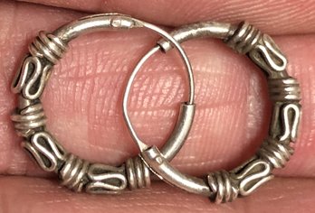 Small Bali Sterling Hoop Earrings