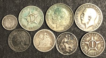 #2 - 7pc Antique Silver Foreign Coins