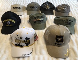 Lot 1 - 9pc Military Hats