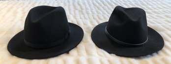 Lot 3 - 2pc Black 100 Percent Wool Hats - Large