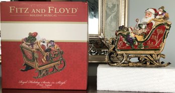 #19 - Fitz & Floyd Regal Holiday Santa & Sleigh Music Box