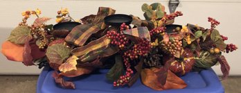 #11 - Fall Faux Flower Candle Holder Centerpiece