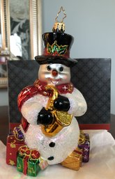 #31 - Christopher Radko Ornament - Snowman Playing Saxaphone