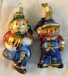 #3 - Old World Christmas Ornaments - 2pc Scarecrows