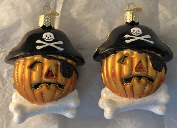 #6 - Old World Christmas Ornaments - 2pc Pirate Pumpkins
