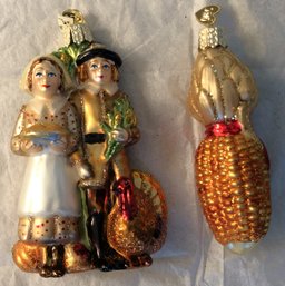 #21 - Old World Christmas Ornaments - 2pc Thanksgiving