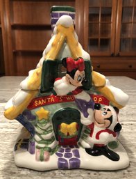 Disney Mickey/ Minnie Santa Workshop Cookie Jar