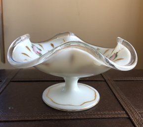 Hand Painted Pedestal Dish - Fenton?