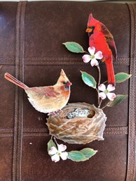 Bovano Of Cheshire - Cardinals & Nest Wall Sculpture