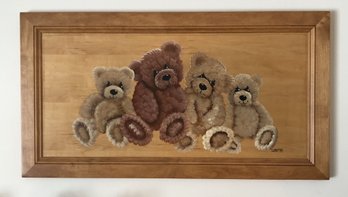 Original Art On Maple Wood - Bears - Signed