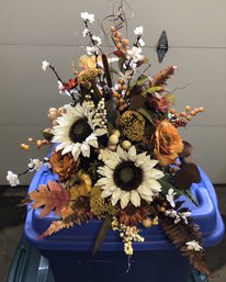 Fall Faux Flower Cornucopia Centerpiece