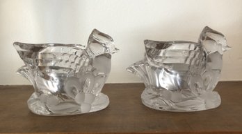 Pair Crystal Cardinal Votive Holders - Germany