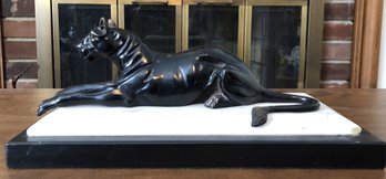 Bombay Bronze Black Panther Sculpture