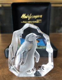 Artist Mats Jonasson Sweden Crystal - Miniature Penguin