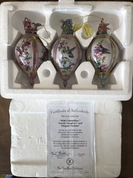 3pc Lena Liu's Glorious Gardens Porcelain Ornaments - #1