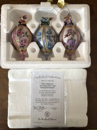 3pc Lena Liu's Glorious Gardens Porcelain Ornaments - #2