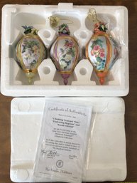 3pc Lena Liu's Glorious Gardens Porcelain Ornaments - #4