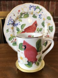 Elizabeth Golz Rush Songbird Collection Plate/ Mug - Cardinal