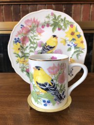 Elizabeth Golz Rush Songbird Collection Plate/ Mug - Gold Finch