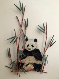 Rare Large Bovano Of Cheshire Panda Wall Sculpture