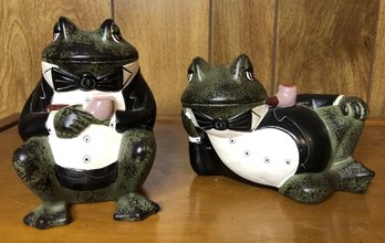 2 Cool Vintage Ceramic Frog Banks - Japan