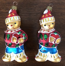 T35 - #1 - 2pc Christmas Ornaments - Gingerbread Men