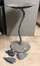 Cast Aluminum Sunflower Birdbath