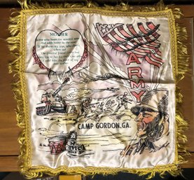 WW2 US Army Camp Gordon - Mother Souvenir Pillowcase - Gold