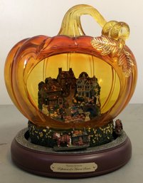Bx 3 - Thomas Kinkade Reflections Of Harvest Season Art Glass Pumpkin