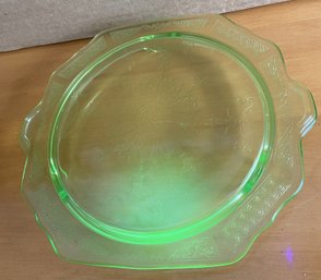 Uranium Glass Cake Plate