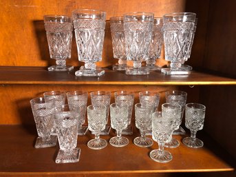 22pc Pressed Glass Glasses (Hutch)