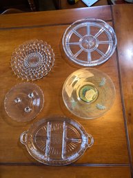 5 Glass Platter Lot
