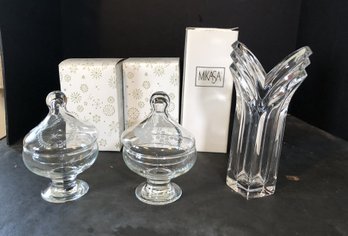 3pc Glass Lot - New In Boxes