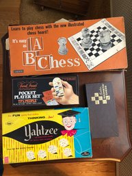 4 Vintage Games - Chess - Yahtzee - Trivial Pursuit