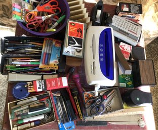 Table Lot Desk/ Office Supplies