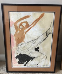 Original Artwork - Topless Woman In Motion - Signed