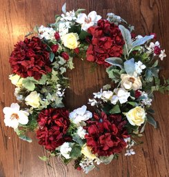 #18 - Large Floral Wreath - Red/ Yellow/ White