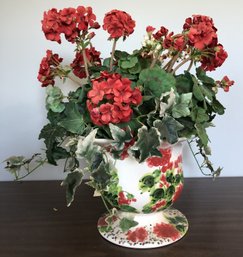 Pottery Flowerpot W/ Faux Flowers