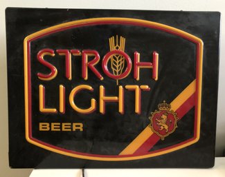 Vintage Stroh Light Beer Sign/ Light