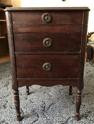 Mahogany Sewing Table W/ Contents