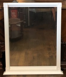 White Wood Framed Bevel Mirror