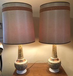 Pair Mid-century Ceramic Lamps