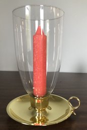Baldwin Brass Candlestick W/ Glass Chimney