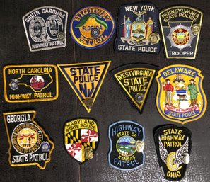 Lot 1 - 12pc Police Patches With Mini Badge Lapel Pins